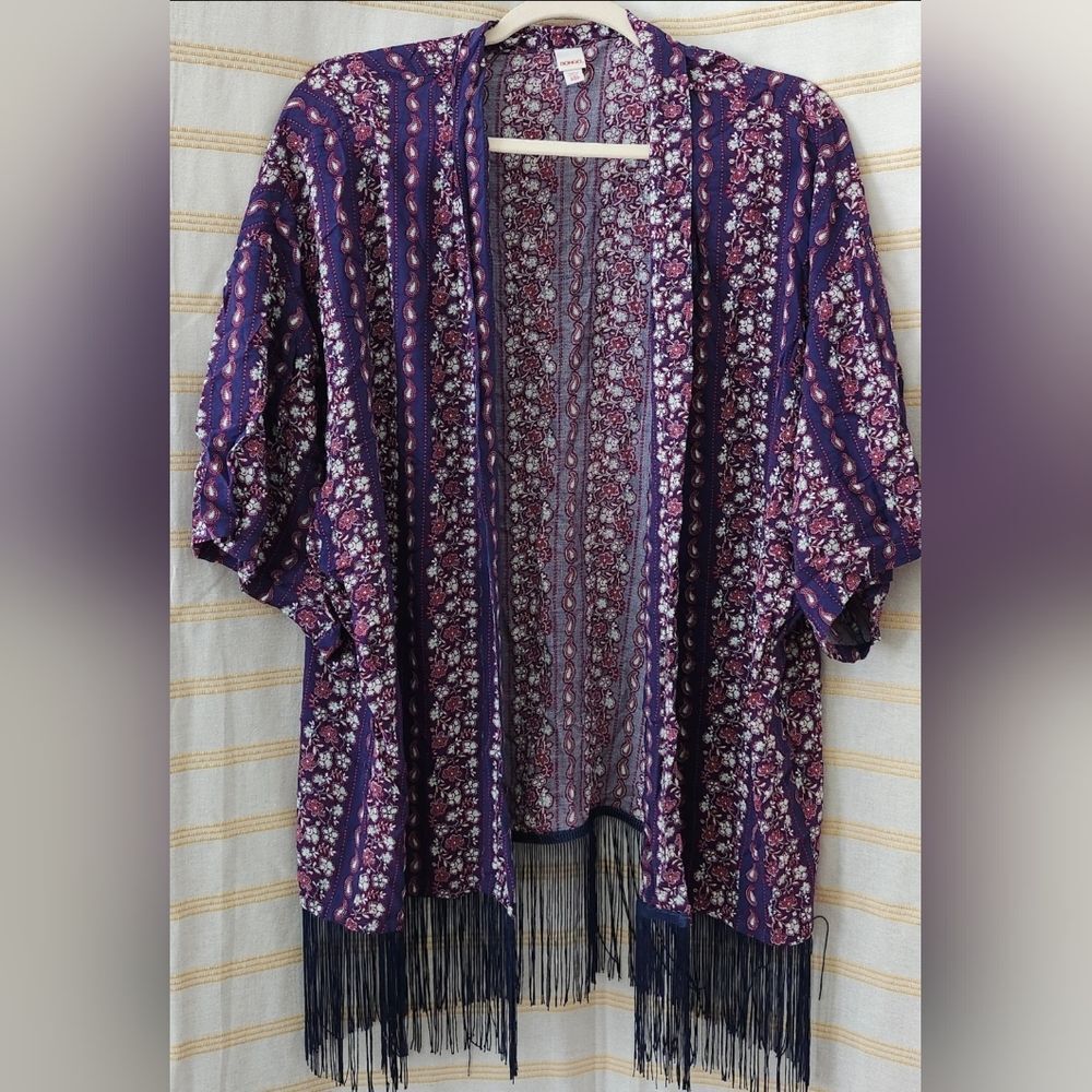 BONGO Purple Floral Kimono Top